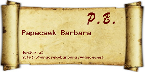 Papacsek Barbara névjegykártya