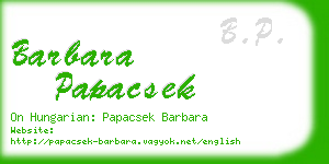 barbara papacsek business card